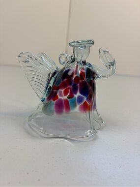 Kitras Art Blown Glass Handmade Christmas Tree Angel Ornament Figurine Gift